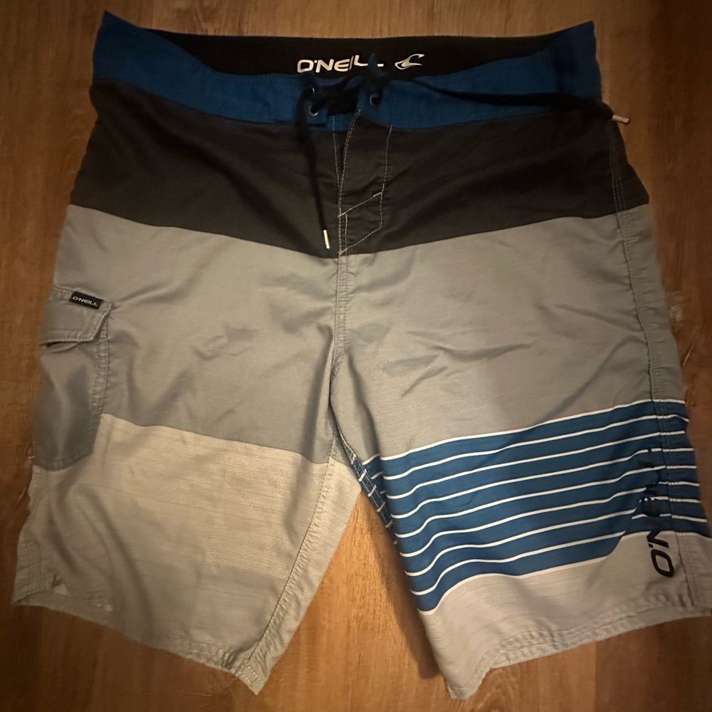 O'Neill Men's Black and Blue Board Shorts